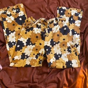 Vintage 70s flower pants rare pattern